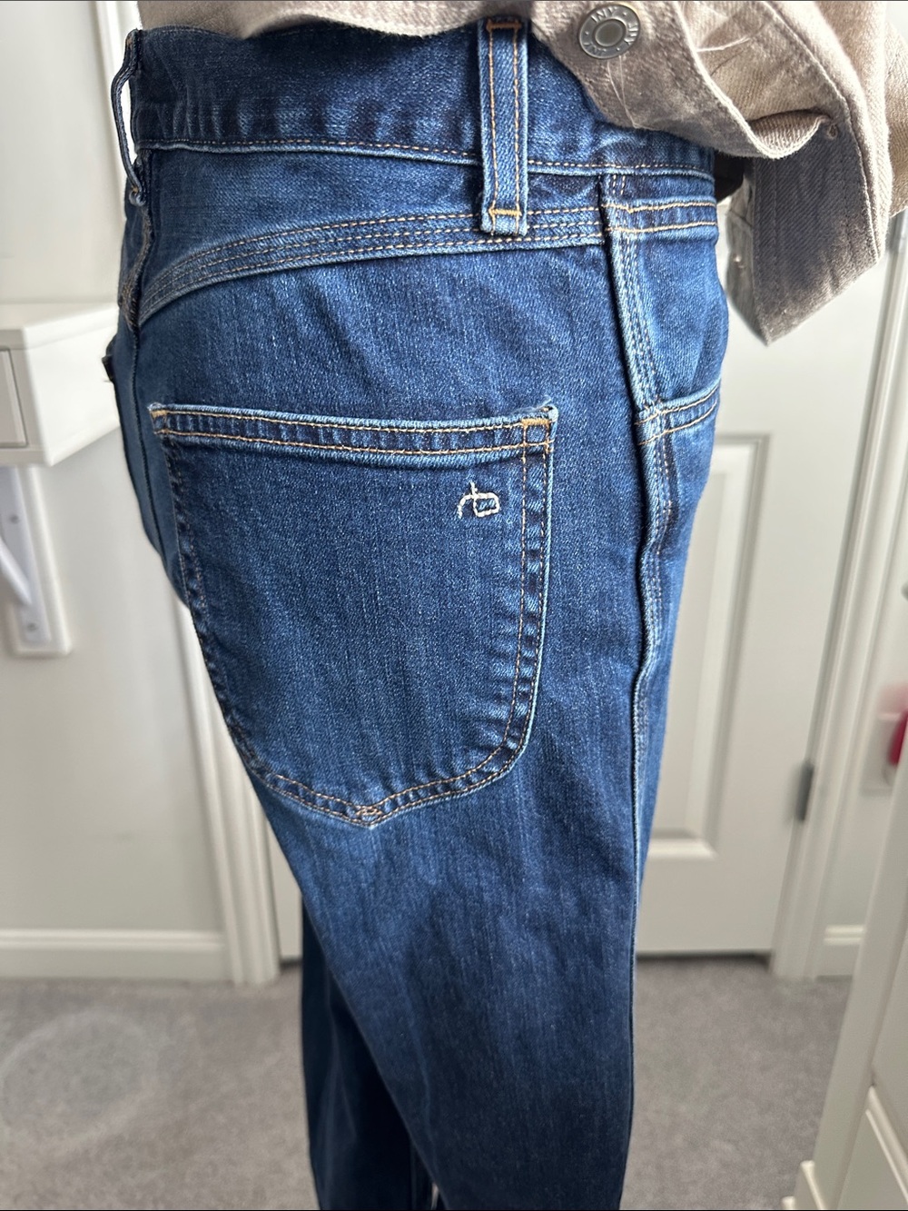 rag & bone Dark Blue Cropped Wide-Leg Jeans - Picture 3 of 6